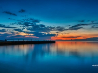 Blue Red Sunrise at Hartigan North Shore Chicago