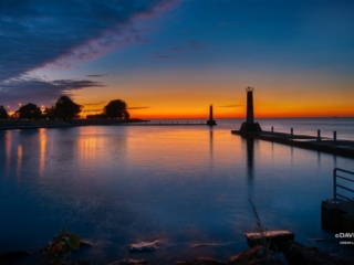 Sunrise at Montrose Harbor Mouth