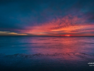 Deep Magenta Sunrise at Foster and Lake Michigan
