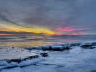 Chicago winter sunrise