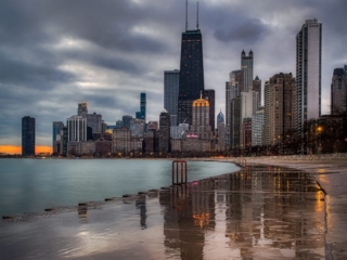 Chicago Skyline, North Ave, John Hancock