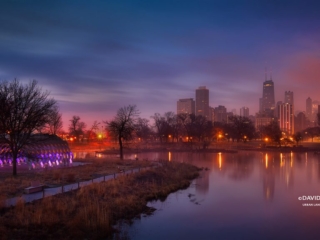 Red Dawn at Lincoln Park Lagoon