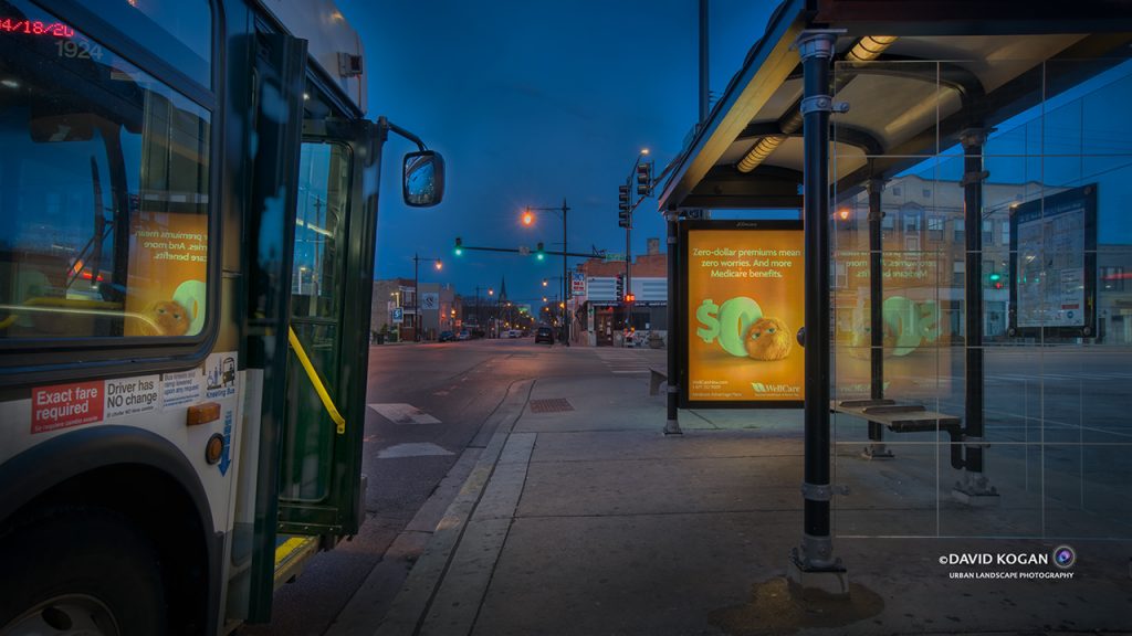 Waiting for the Bus, Lockdown Chicago, April 18, 2020